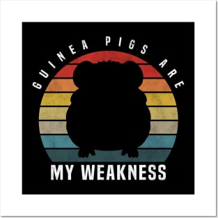 Guinea Pigs Are My Weakness, Funny Retro Vintage Guinea Pig Design Posters and Art